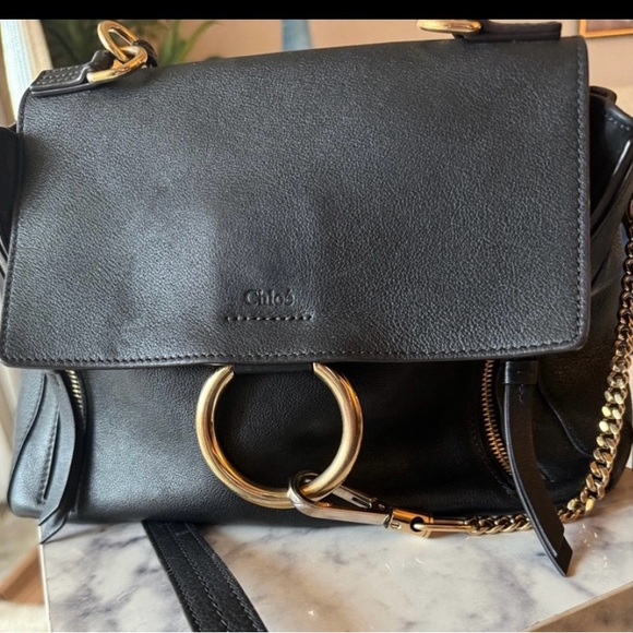 🙋‍♀️CHLOE Small Faye Day Bag Black Size: 11"Wx8.7" Hx4.3"D EXCELLENT CONDITION - Picture 1 of 16